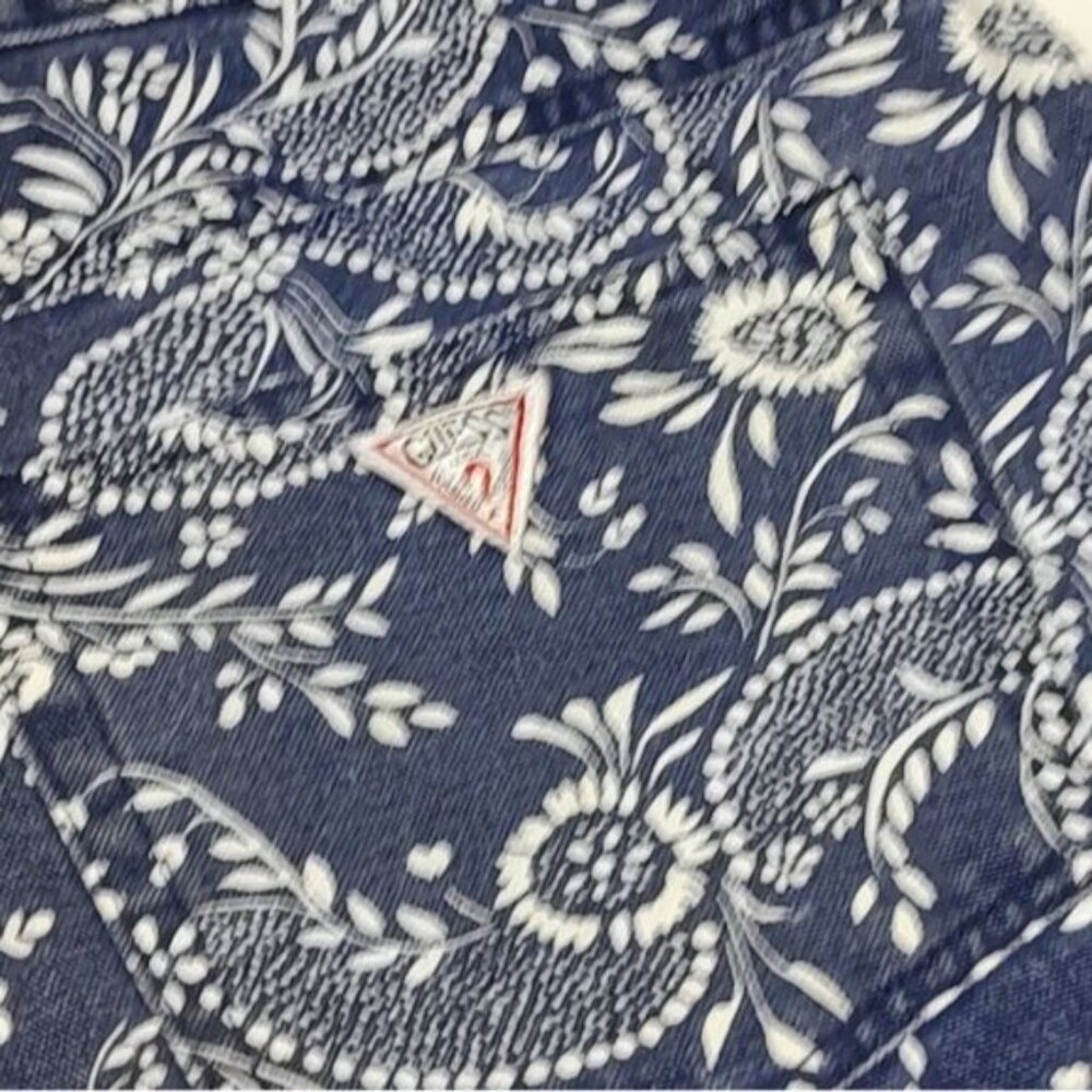 Vintage 90s Grunge Bandana Print Denim Shorts 3 Guess George Marciano - Picture 5 of 10